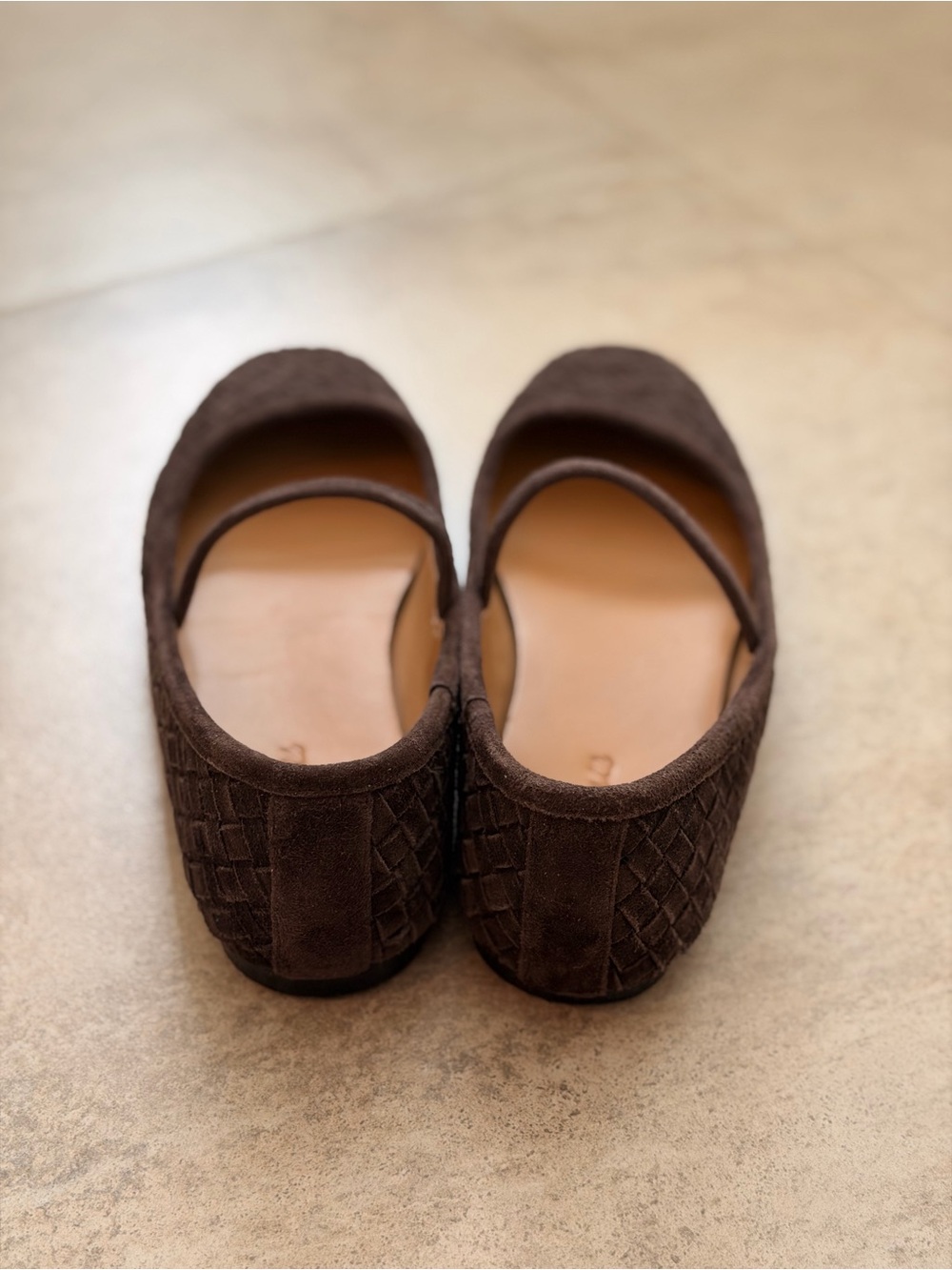 Madewell The Greta Ballet Flats Dark Roast Brown Woven Suede Size 7 - Picture 8 of 12